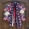 Large Patriotic Front Door Wreath Sash, 8‑Ribbon Red White Blue Star Bow with Metal Clip, Wired Edge Americana Decor for 4th of July & Memorial Day